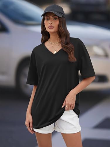 Womens Overisized Tshirts V Neck Workout Gym Shirts Tops Casual Summer Clothes2