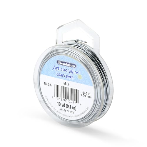 Image of Artistic Wire, 18 Gauge Tarnish Resistant Colored Copper Craft Wire, Grey, 10 yd