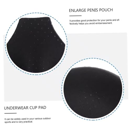 Mens Thongs Underwear Cup, 4Pcs Bulge Enhancer Men, Sponge Pad Bulge Enhancer, Perfect for Swimming Boxers, Briefs, Thongs, Shorts, Black4