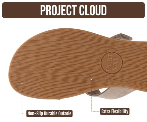 Image of Project Cloud Wedge Sandals for Women 2026 - Comfortable Soft & Plush Insole Strappy Womens Sandals with Lightweight and Non-Slip Durable Outsole