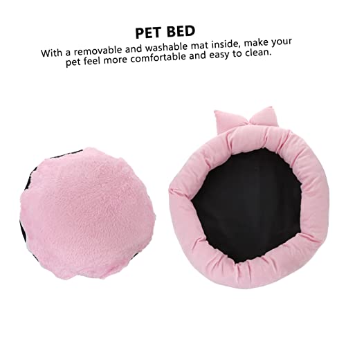 Balacoo Dormir Casa Bowknot Pelúcia Guiné Roupa De Cama Quente Almofada Curta Hamster Sofá Ninho Ani