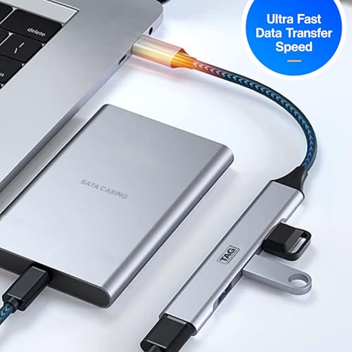 Image of TAG 4-in-1 Type C USB Hub Multiport Adapter, USB Hub with Aluminium Shell, 1 x USB 3.0 & 3 x USB 2.0 for PC, MacBook, Mac mini, iMac, Tablet, and Mobile Phones
