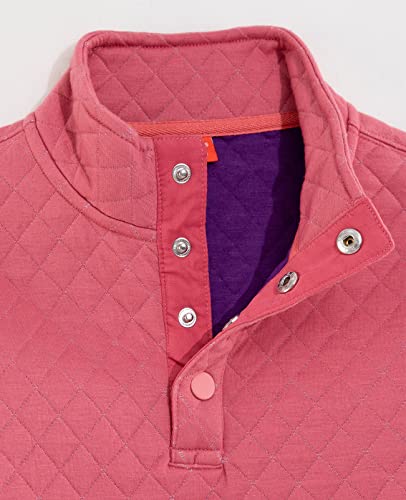 ZENTHACE Kids Ultra Soft Quilted 1/4 Snap Fleece Pullover Sweatshirt Jacket Long Sleeve Mountain Outdoor Shirt3