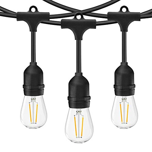 Banord 48 Foot LED Outdoor String Lights,S14 2W x 18 Vintage Bulbs Waterproof