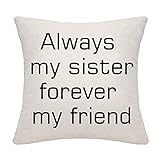 DANKHRA Always My Sister Forever My Friend Throw Pillow Cover Square Pillowcase Cushion Cover...