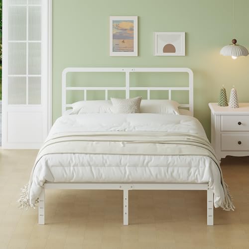Lutown-Teen Bett 140x200 Weiß mit Lattenrost, 36cm Höhe Bettgestell...
