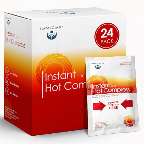 instant hot compress - 24 hot packs for pain relief, sore muscles, muscle spasms, and joint stiffness