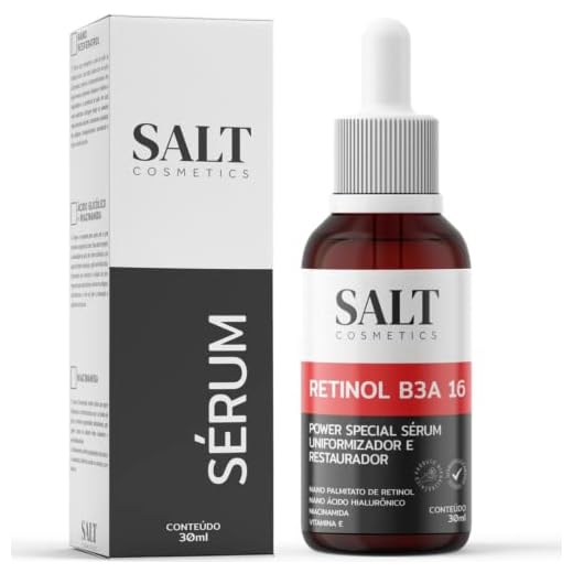 Sérum 3,5% Nano Retinol + 6% Niacinamida + 5,5% Ácido Hialurônico + 1% Vitamina E - Salt Cosmetics