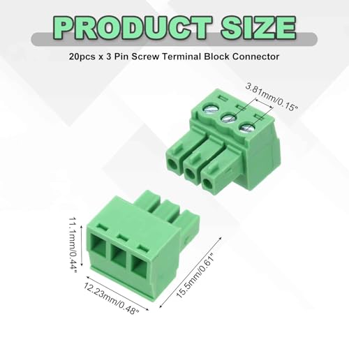 Bornier à vis 3 broches PCB MECCANIXITY pour une fixation électrique stable