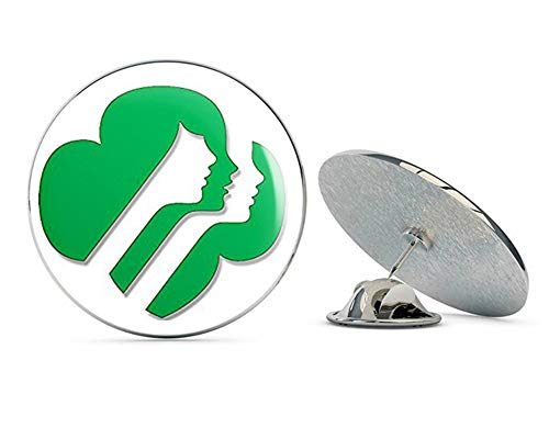 Green Girl Scouts Faces Logo Shaped (Emblem USA Scouting) Metal 0.75