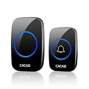 Wireless Doorbell kit, Plug-in Receiver, Waterproof Push Button with 1000 feet Operating Range, 5 Volume Levels, 60 Chimes, LED flash & CD Sound For Home/Office/Classroom Use (1X1 Black)