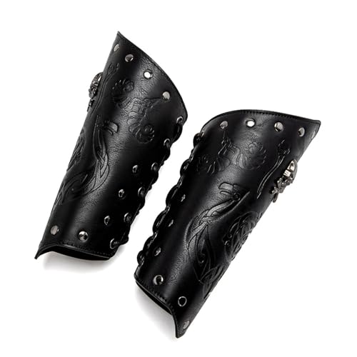 Bracelet médiéval tête de mort noir idéal pour shooting photo et cosplay