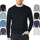 Castle Point CSPKNT003 Herren-Strickpullover mit Rundhalsausschnitt, Schwarz, Mittel