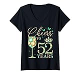 Photo Gallery donna cheers to 52 years, 52 anni donne, 52 ° compleanno regina maglietta con collo a v Photo Gallery donna cheers to 52 years, 52 anni donne, 52 ° compleanno regina maglietta con collo a v