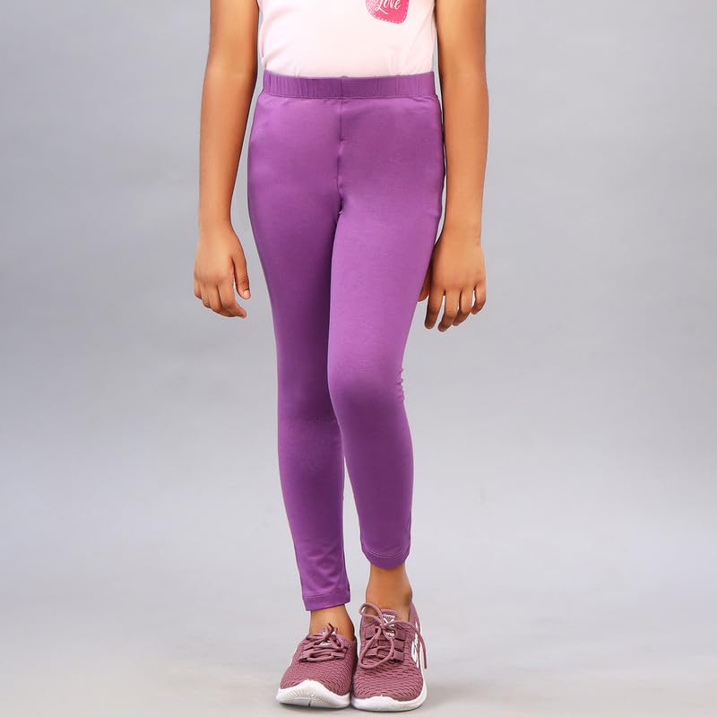 Image of ZION Leggings for Girls - Cotton Regular Fit Ankle Length | Soft & Comfortable | Perfect for Every Occasion - School, Play & Beyond | Multiple Sizes & Colors