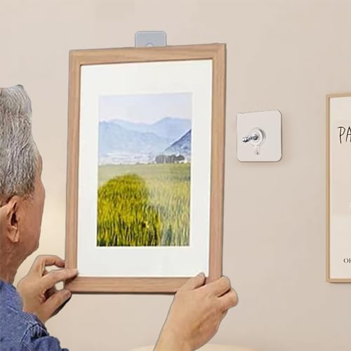 Image of ROWPOZ 2025 Upgraded Drill Free Adhesive Hooks, 20PCS Picture Hangers Without Nails Wall Hooks for Hanging Adhesive Wall Mount Screw Hook, Hang On Wall Without Nails for Kitchen, Bathroom, Home