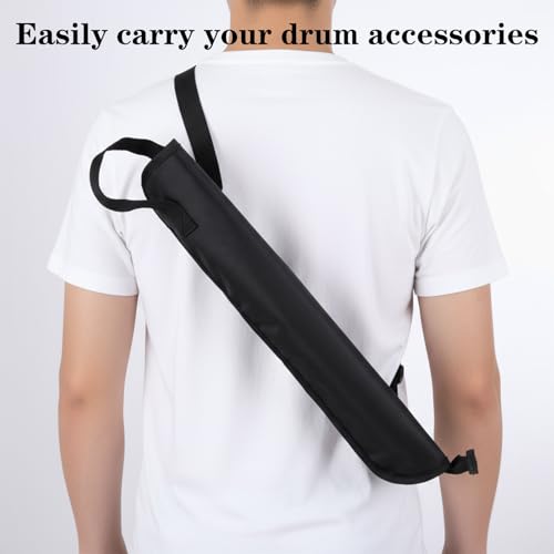 Drumstick Holder Drum Stick Bag Holder Hanging With Crossbody Shoulder Strap Drum Sticks Bags Container Up To 4 Pairs Drumstick Storage for Percussion Rock Band Jazz Acoustic Drummer Practice Students