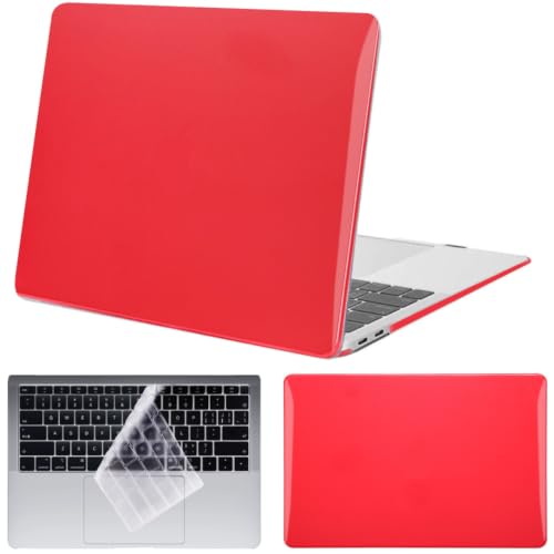 Coque MacBook 12 Pouces Protégé au Café - Étui Rouge Cristal pour Étudiant Actif