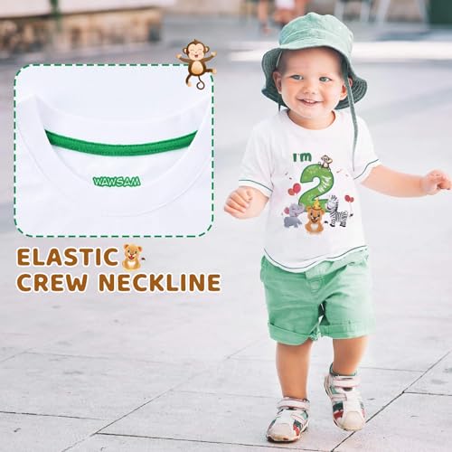 Baby Boy 2nd Birthday T-Shirt - I’m Two Wild 2 Jungle Animals Birthday Top Tee4