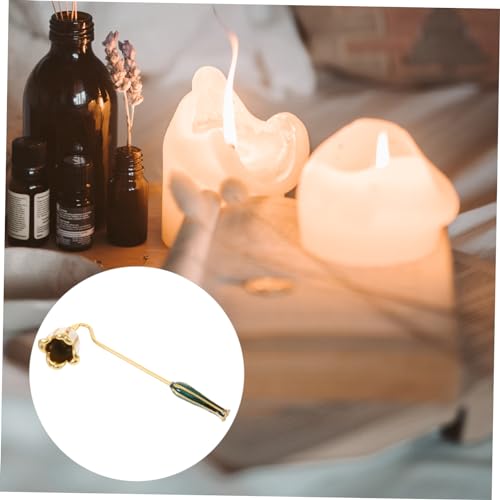 MUCKLILY Retro Candle Extinguisher Enamel Candle Cover Home Goods Candles Fire Extinguisher Candle Snuffer with Long Handle Candle Accessory Candle Put Out Flame Tool Supplies Metal Vintage