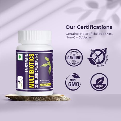 Image of NutriZing Bio Cultures Complex Probiotics for Gut Health - High Strength 30 Billion CFU with 16 Bacterial Cultures - Vegan Gut Health Supplements - Probiotics for Men & Women - 180 Capsules
