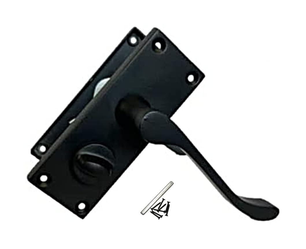 Haven Heritage Victorian Scroll Black Door Handles - Internal Door Handle Sets, Door Handles for Enhanced Design, Matt Black Door Handles, Black Door Handles Internal, Door Handle Sets - Matt Black