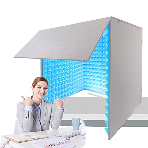 Sound Proof Foam, Booth Portátil Aislante Acústico, Escudo de Aislamiento para Micrófono, Tratamientos Acústicos para Estudio de Grabación, Instalación y Ensamblaje, 80 x 80 x 80 cm, Azul miniatura 1