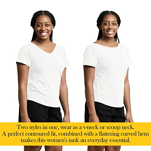 Maggie's Organic Cotton Women's T-Shirt - Flattering Curved Hem - Everyday Fit (As1, Alpha, S, Regular, Regular, White) #TOP1