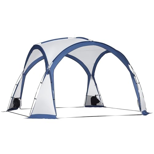Outsunny Tente de Camping dôme familiale pour 6-8 Personnes avec 4 Portes en Filet zippées, Tissu Oxford Amovible, Crochet pour Lampe, Sac de Transport dim....