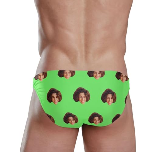 Custom Face Dodger Blue Swim Briefs for Men Swimsuit Bikini Swimwear S3