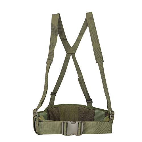 hothuishi Huishi Tactical Waist Belt Harness Military Battle Belt with Removable Suspenders, Molle Battle Suspenders, Padded Battle Belt, Adjustable Airsoft Combat Duty Belt with Comfortable Pads