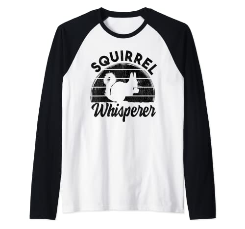 Divertido ardilla Whisperer Regalo Ardilla Amante Hombres Mujeres Niños Camiseta Manga Raglan