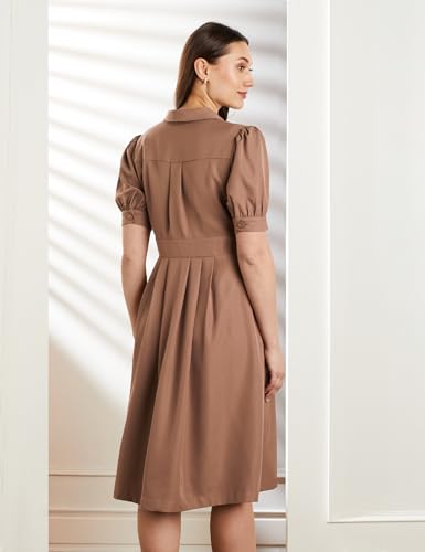 Image of Symbol Premium Women's Fit & Flare Wrap Dress (Midi Length | Stylish | Desk-to-Dinner) (Available in Plus Sizes)