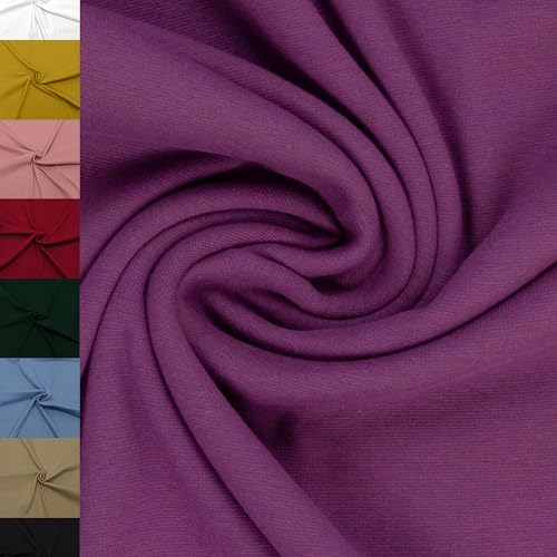 MAGAM-Stoffe Noah Bündchenstoff Feinstrick uni Oeko-Tex Meterware 50cm (12. Lila)