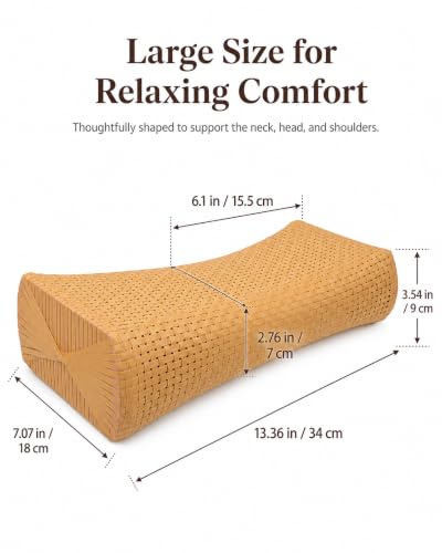 iplusmile Simulated Rattan Sauna Pillow - Ergonomic Sauna Neck Rest Pillow - Contour Bed Pillow Sauna Accessories for Relaxing Home Gym Saunas Rooms - Image 4