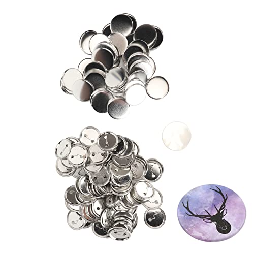 Pin Back Button Parts Durable Metal Round Badge Button Kit for DIY Craft Projects 100 Sets Iron Material (50MM)