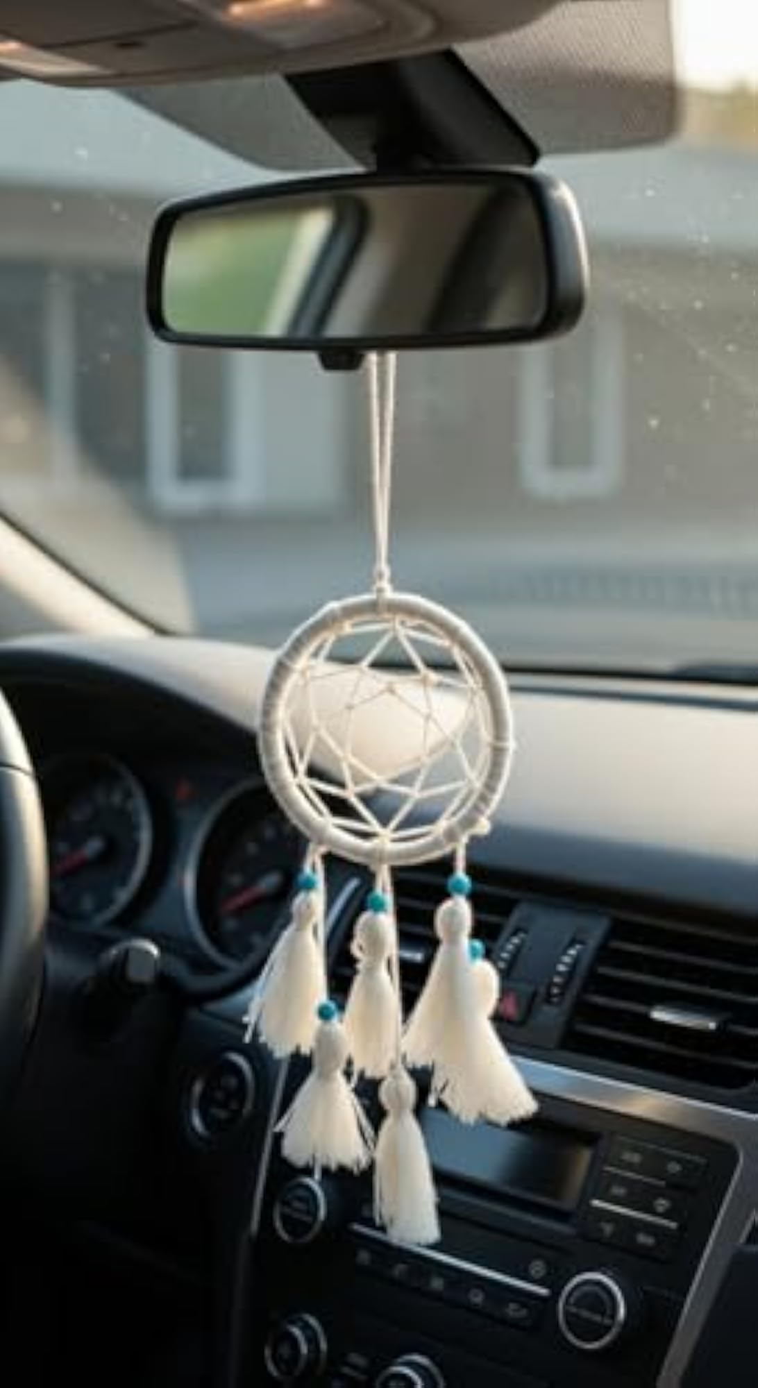 Dream Catcher Car Hanging Ornament, Lightweight White
