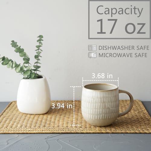 Set de 4 tazas de café de cerámica Bosmarlin, 17 oz miniatura 2