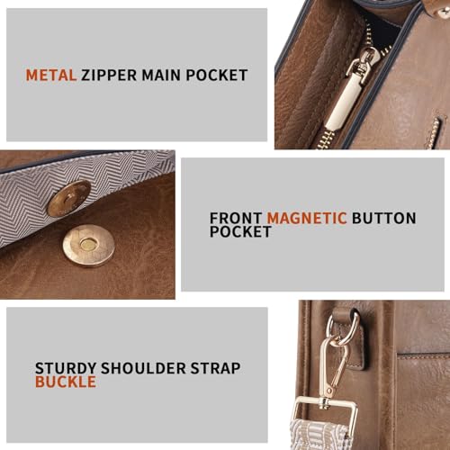Image of Crossbody Bag Women Vegan Leather Hobo Handbag Trendy Crossbody Shoulder Bag Purses For Women with 2 Adjustable Strap