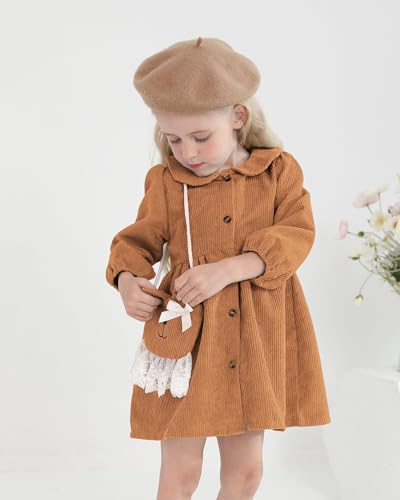 Mioglrie Toddler Girl Fall Dress Baby Girl Winter Clothes 6 12 18 24 Months Outfit Cute Dresses for Girls with Satchel3