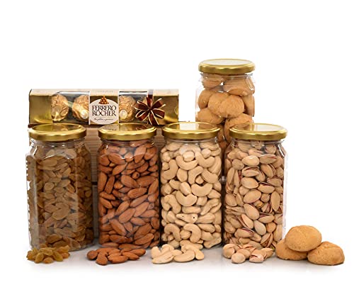 Image of NUTRI MIRACLE Diwali Dry Fruits and Nuts Combo Pack | Gift Basket for Relatives and Family