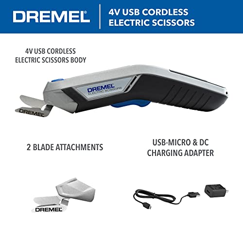 Dremel 4V Cordless Electric Scissors for Cutting Cardboard, Fabric, and Paper