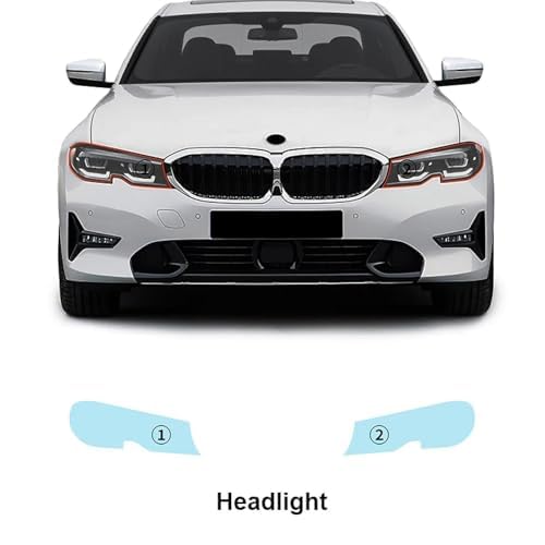 Autoscheinwerfer Schutzfolie für BMW 3 Series Base 2019-2022,Autoscheinwerfer-Schutzfolie Anti-Kratz-Folie TPU-Aufkleber Zubehör