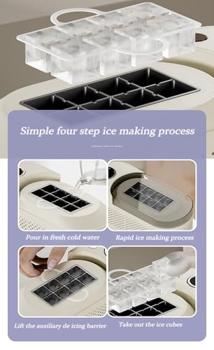 Fabricadora de hielo pequeña y portátil 12V crema miniatura 7