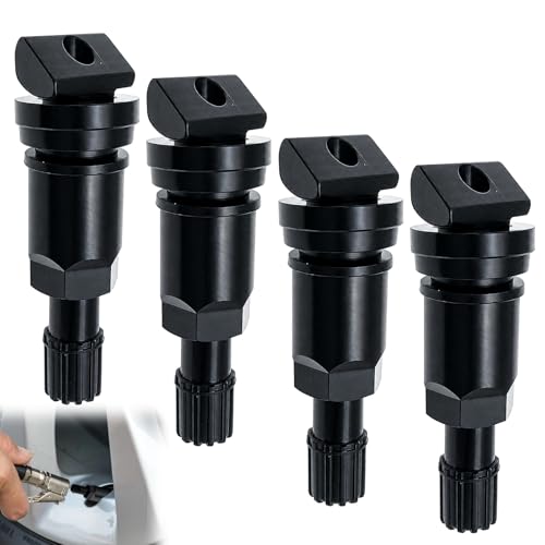 Image of 4Pcs tpms, tyre pressure sensor clamp-in valve stem aluminium black, car tyre valve for Ford BMW Volvo Land Rover Hyundai