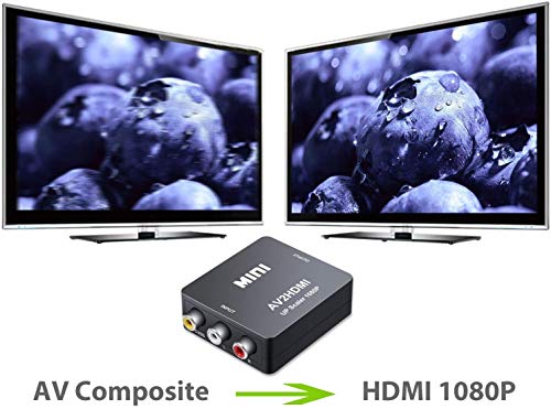 GLER RCA zu HDMI Konverter, 1080P Mini RCA Composite CVBS AV zu HDMI Video Audio Adapter, Unterstützt PAL/NTSC mit USB-Kabel für TV/Laptop/PC/PS3/PS2/Wii/Blue-Ray/STB/Xbox VHS/VCR/HDTV/DVD(Schwarz) – Bild 5