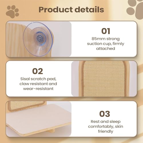 Rascador de pared para gatos de 45 cm con juguete de queso integrado 6