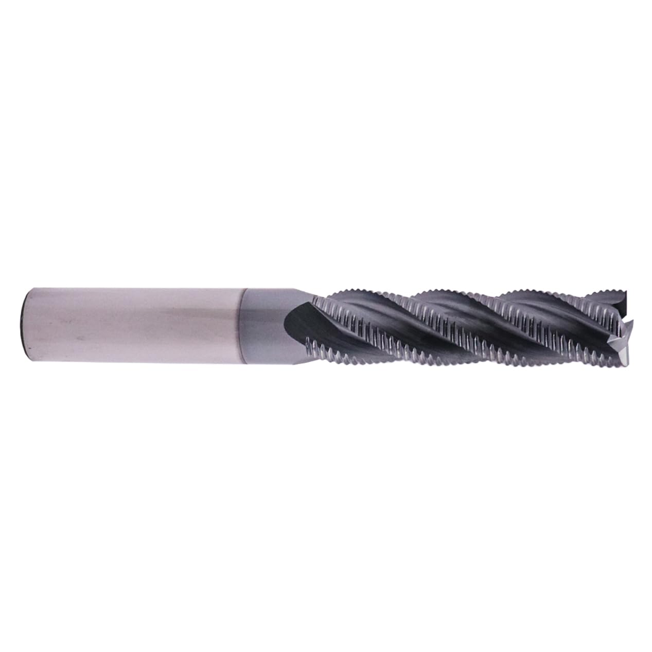 Solid Carbide Long Roughing End Mill(1Pc 1/2in) - ALCrSiN Nano Coated, 4 Flute, 35 Degree Helix, 1/2" Cutting Diameter, 1/2" Shank Diameter, 2" Length of Cut, 4" Overall Length