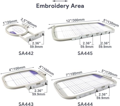 Sew Tech 4IN1-A Embroidery Hoops For Brother Pe900 Pe800 Se2000 Se1900 Pe770 780D Pe700 Pc6500 Brother Innovis 1250 700 Babylock Embroidery Machine Hoop thumb #1