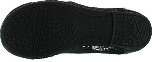 Jelly Beans Poss Kid's Big Girl Fashion Mesh Bow Ballet Flat Shoes,Black,94